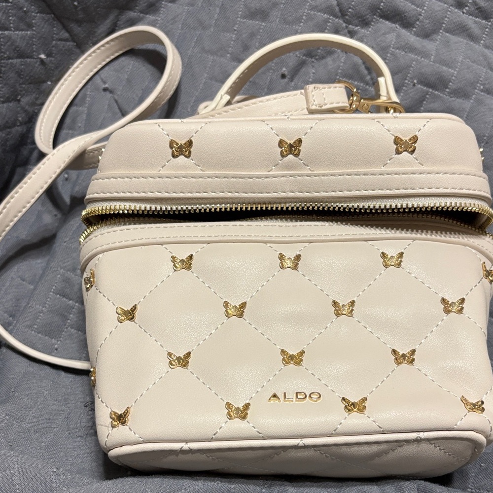 Aldo Cream and Gold Crossbody Bag